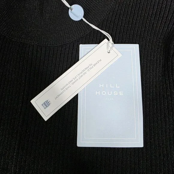 Hill House The Persephone Black Ribbed Sweater Knit Midi Dress Size XL New - Picture 9 of 9